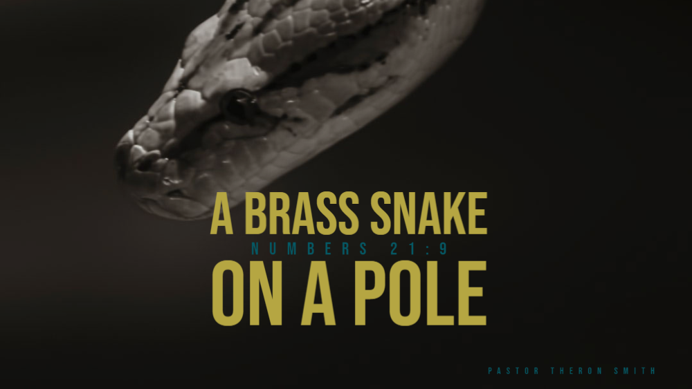 A Brass Snake On A Pole Image